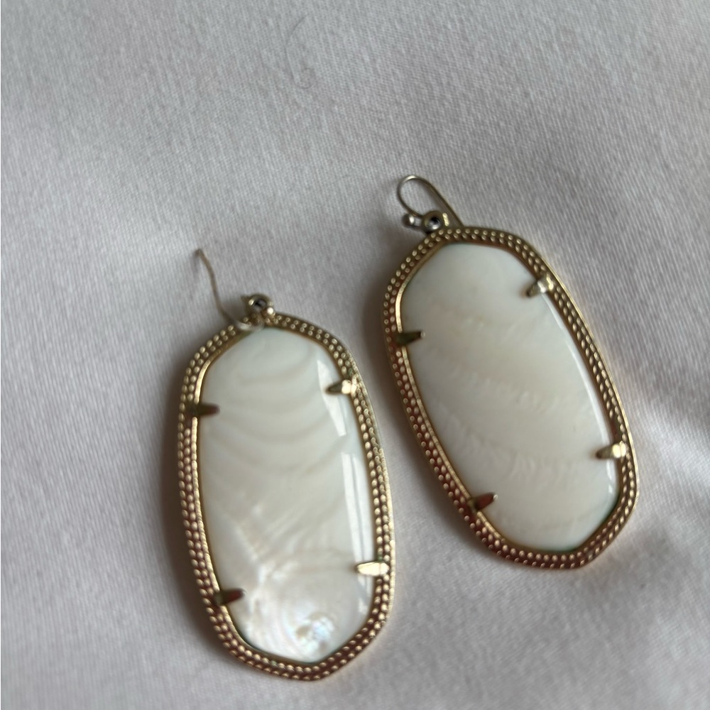 Kendra Scott Gold and White Mother of Pearl Earrings